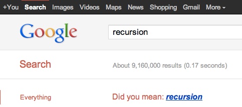 Easter Egg Google recursion