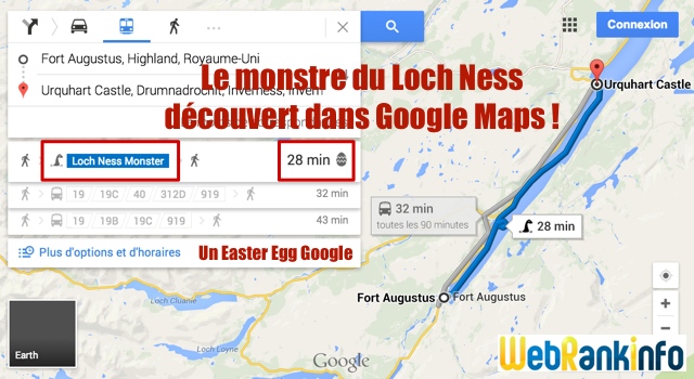 Easter Egg monstre Loch Ness-google-maps