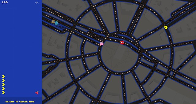 Easter egg Pacman Google Maps