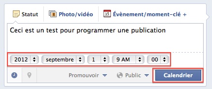 Choix de la date de publication Choix de la date de publication