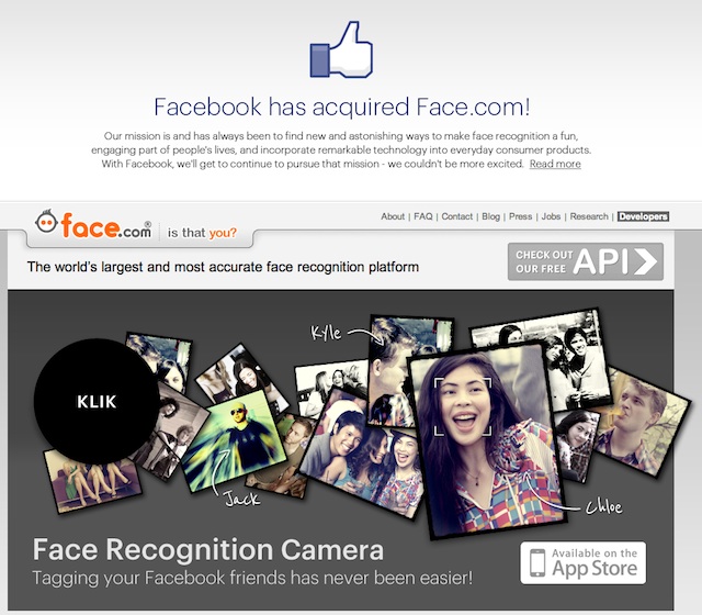 Facebook rachète la start-up face.com