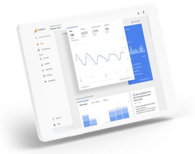 Interface utilisateur Google Analytics 4