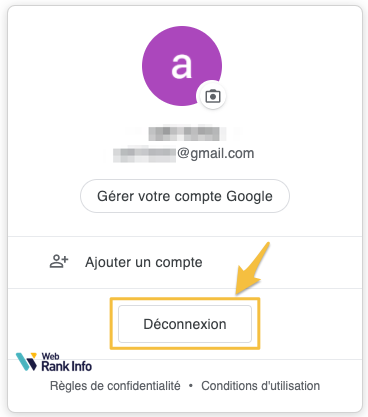 déconnexion Gmail / Google