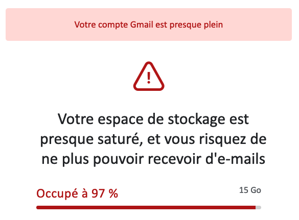 espace stockage gmail presque plein