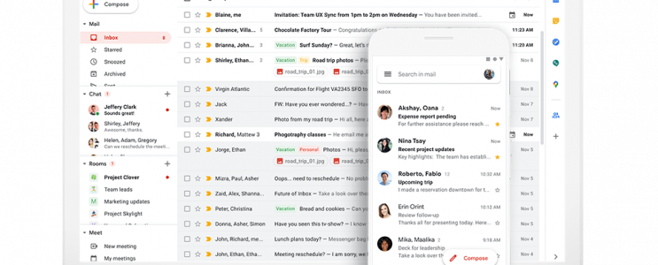 Interface de Gmail