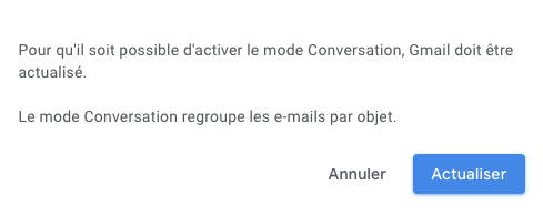 activer le mode Conversation (Gmail)