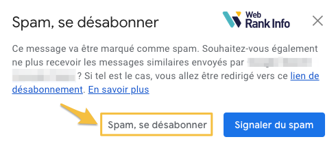 Spam et se désabonner