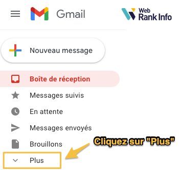 Onglet Plus dans Gmail