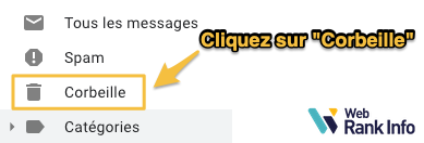 Accéder à la corbeille Gmail