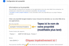 Création d'une propriété Universal Analytics