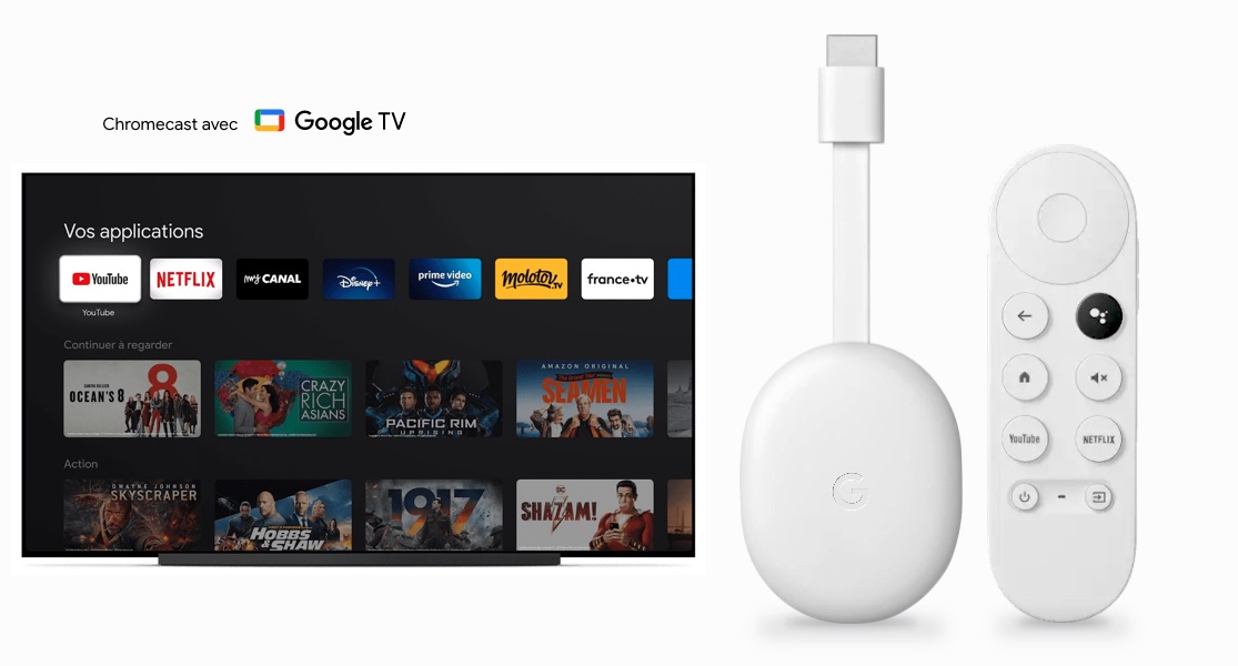 Google Chromecast avec Google TV (HD) - Lecteur multimédia