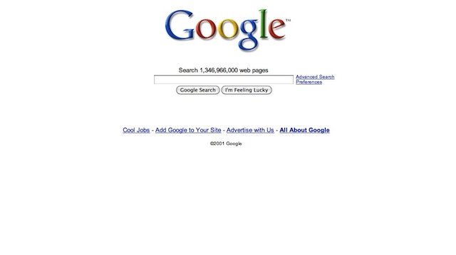 Google : design 1998-2001