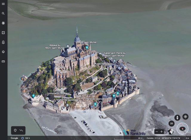 Mont St Michel dans Google Earth