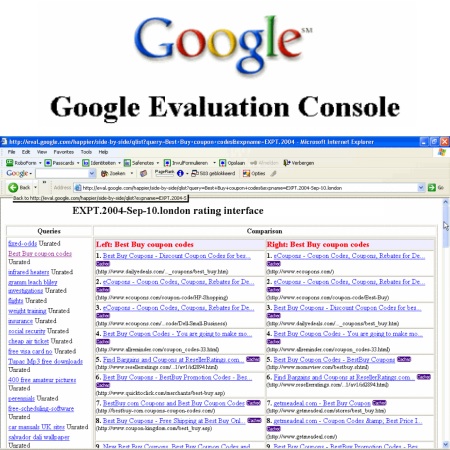Google Evaluation Console
