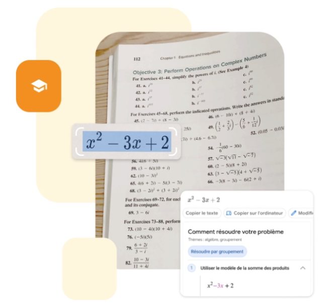 Google Lens exercice de math