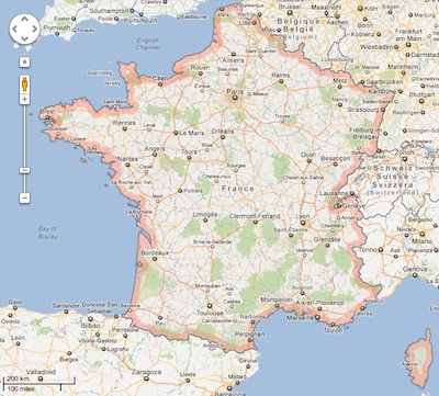 Google Maps : carte de la France