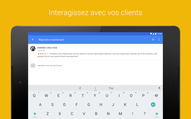 Répondre aux avis sur Google My Business (app)