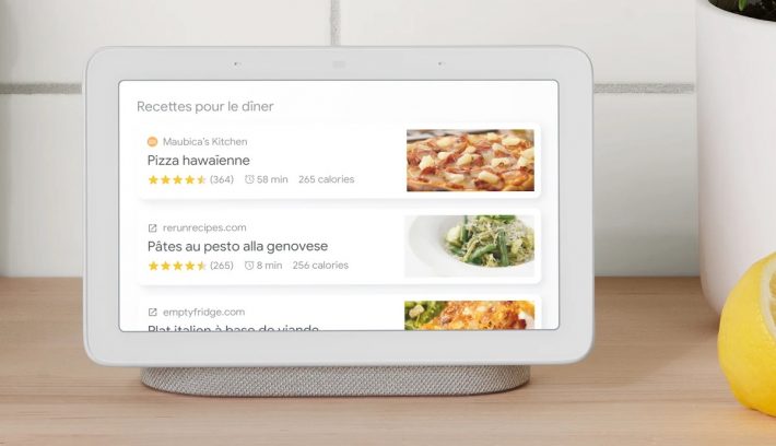 Recette de cuisine sur Nest Hub