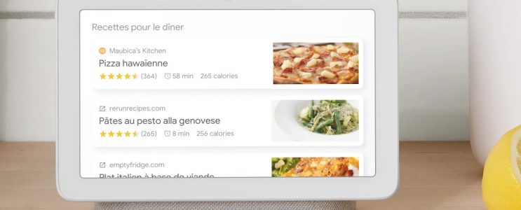 Recette de cuisine sur Nest Hub