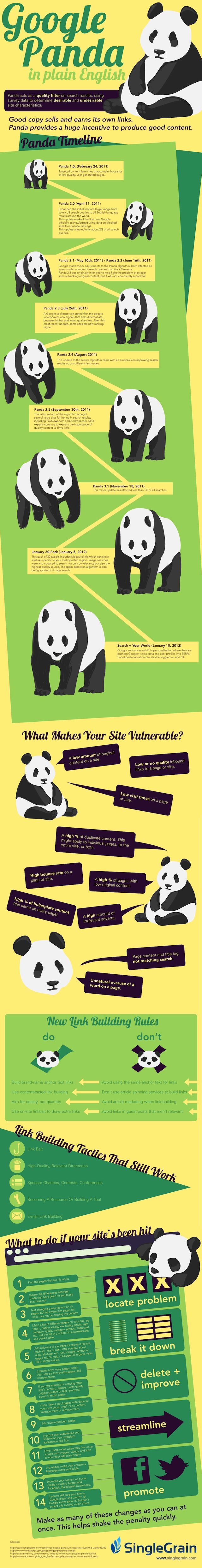 Infographie sur Google Panda