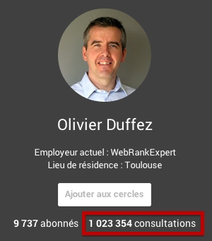 Nb consultations profil Google+