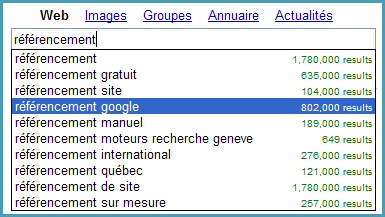 Google Suggest 2004