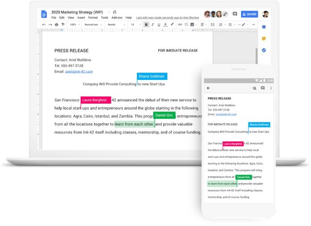 Google Docs dans Google Workspace