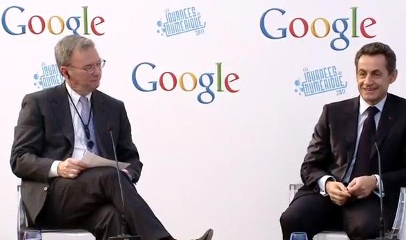 Googleplex de Paris : Eric Schmidt et Nicolas Sarkozy