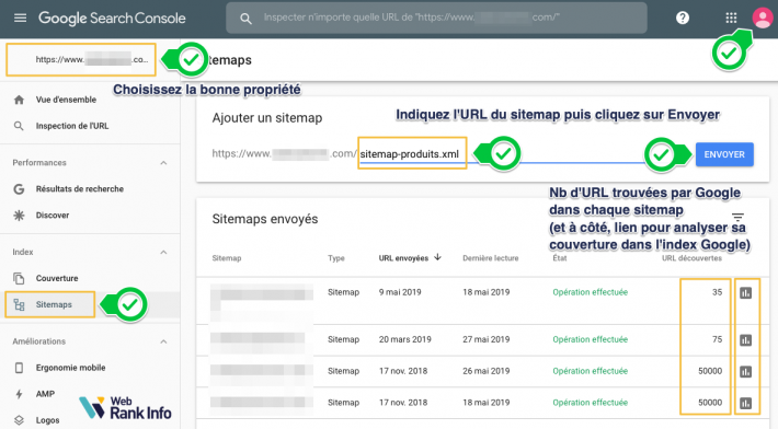 Ajout de sitemap dans search console