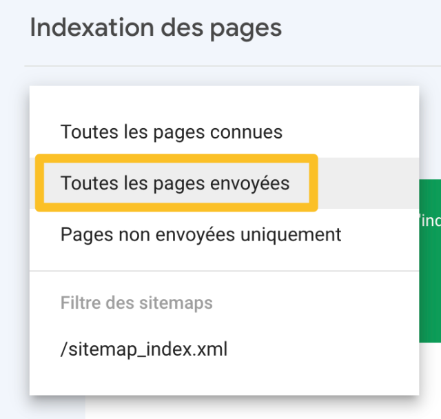 filtre toutes les pages envoyées