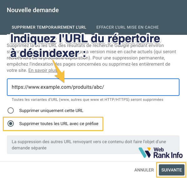 Suppression répertoire de Google