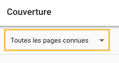 Toutes les pages connues (couverture de l'index dans Search Console)