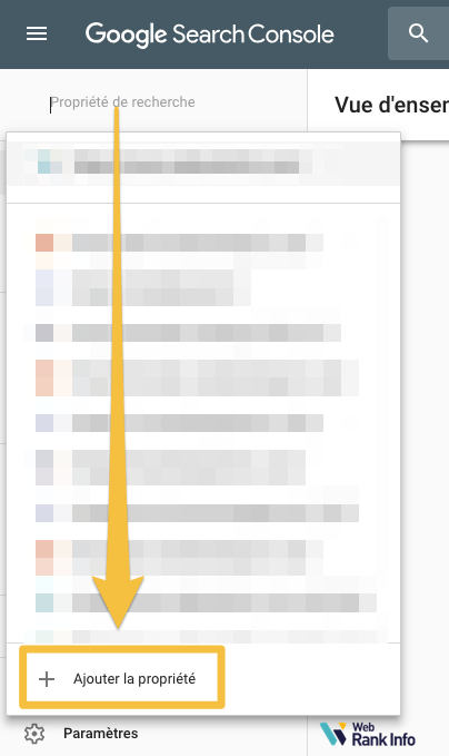 Ajoutere Un Propriété Dans La Search Console
