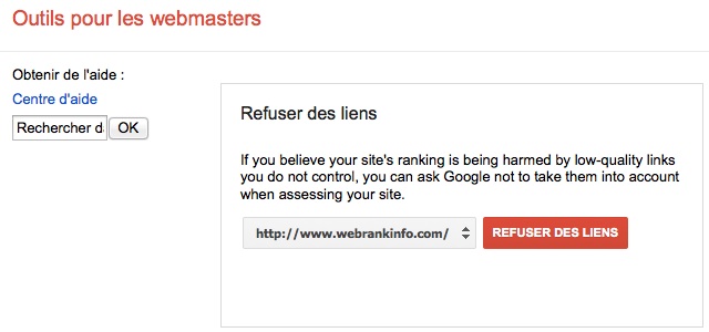 Refuser des backlinks : choix du site