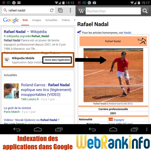 Indexation applications dans Google