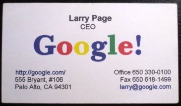 carte de visite de Larry Page