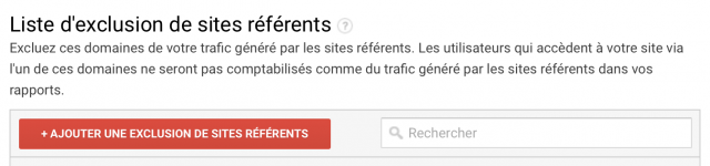 Liste d'exclusion des sites référents