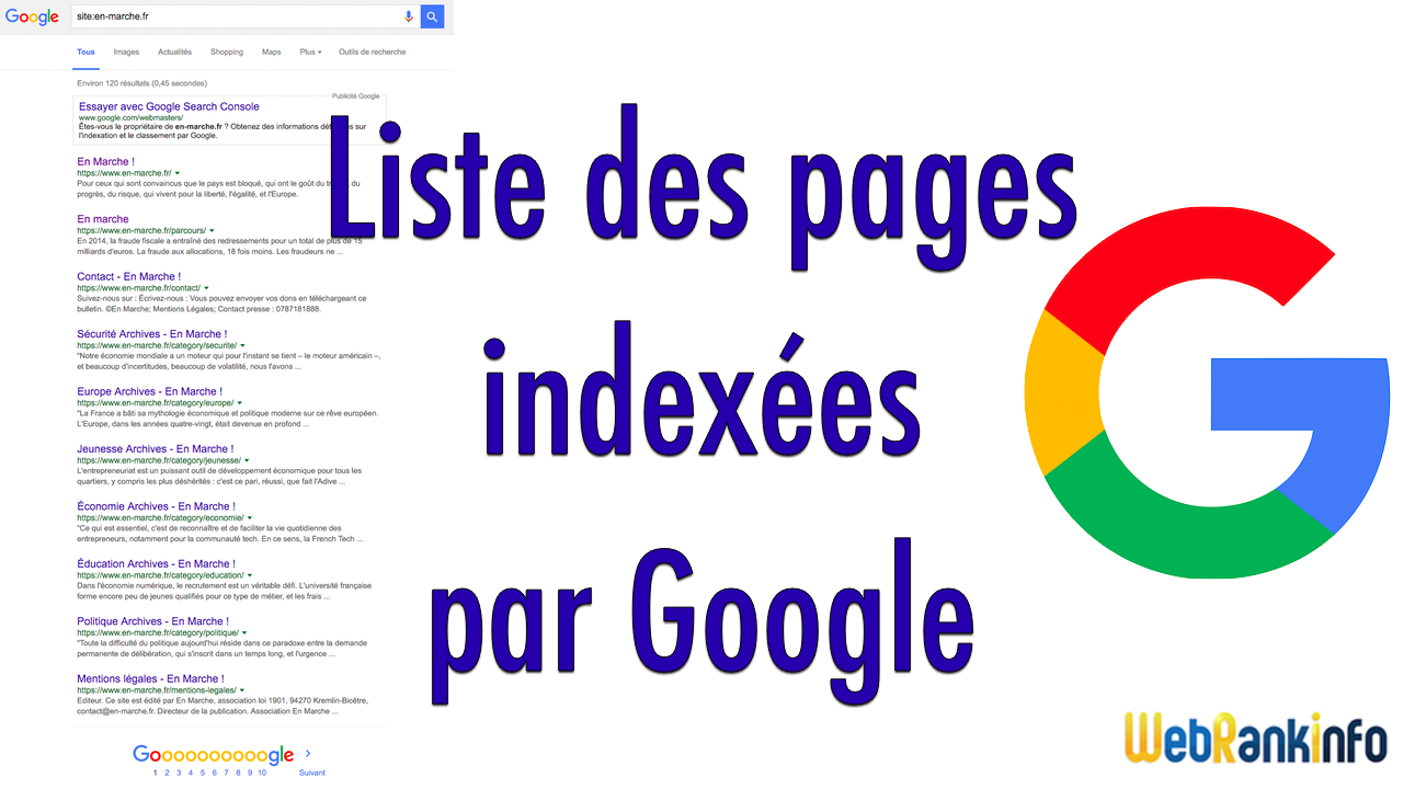 Connaître les pages indexées par Google