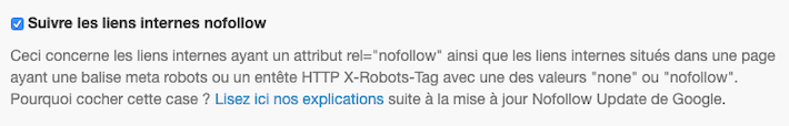 Suivre les liens internes nofollow dans RM Tech