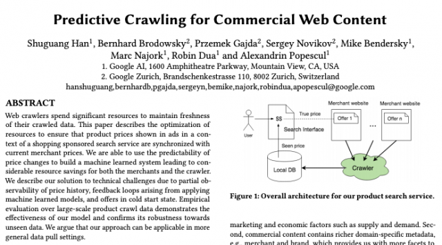 Article de Google sur le crawl prédictif