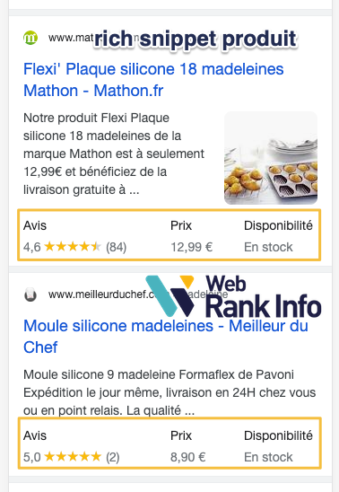 Rich snippet produit (sur mobile)