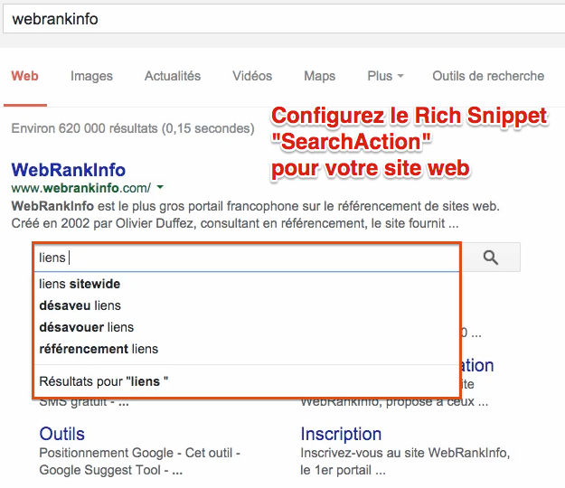Rich Snippet SearchAction