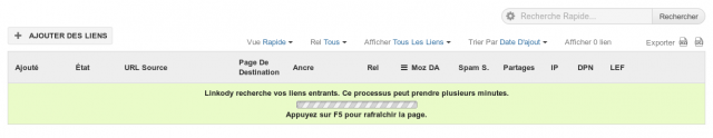 Recherche de liens en cours
