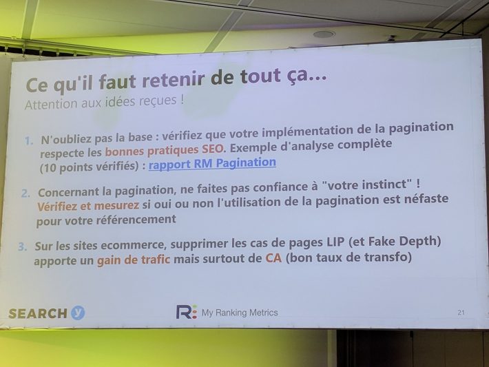 Conclusion de ma conférence sur la pagination