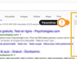 SERP Google paramètres recherche