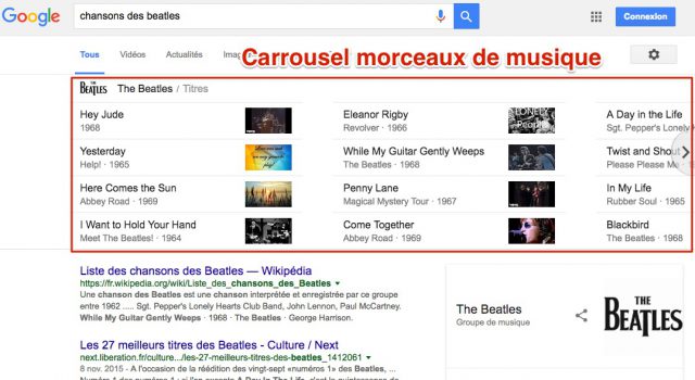 Carrousel musique Google