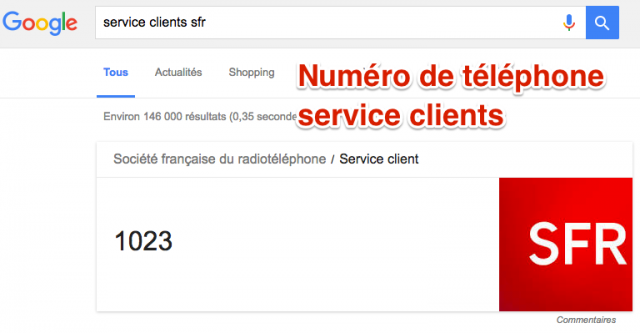 Service clients SERP