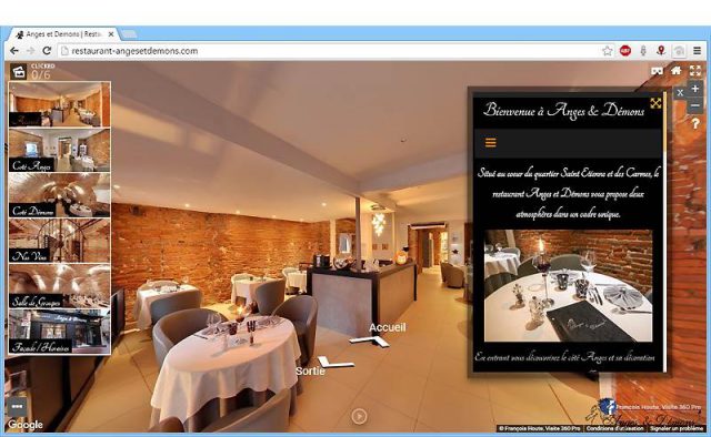 Site avec visite virtuelle enrichie