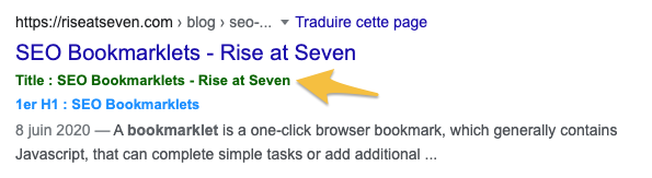 bookmarklet title SERP