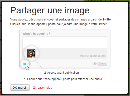 Inclure une image dans Twitter
